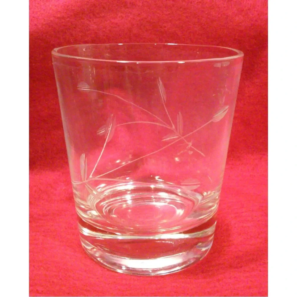 Vintage Clear Etched Glass Rock Set of 6